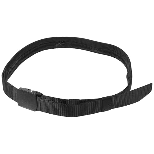 Abaodam Cinturón Secreto para Hombres Compartimento de Almacenamiento Oculto, Nylon Negro, Diseño Elegante y Seguridad Mejorada para Viajes y Uso Diario