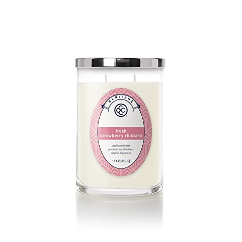 Colonial Candle Fresh Strawberry Rhubarb Scented Jar Candle, Heritage Collection,