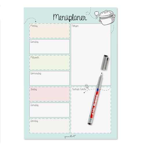 Betterday Planner Pasti E Spesa - Blocco Settimanale, Carta 120g/m&sup2;, Per Menu Familiare Sano