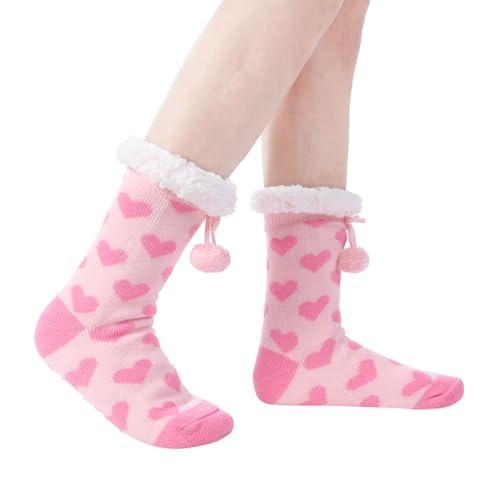 Image of Chassic Sherpa Lined Slipper Socks for Women, Non-Slip Cozy Winter House Socks, Soft Fuzzy Socks, Christmas Gifts for Women & Ladies Stocking Stuffers