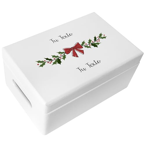 Creative DECO Caixa de presente branca para Natal personalizado | presente original de madeira | texto personalizado desejado ideia de presentes natalícios | decoração natalícia | para mulheres