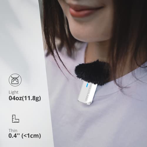 Image of Hollyland Lark M1 Wireless Lavalier Microphone with Noise Cancellation, 656ft Transmission,8H Battery Life, Compact Wireless Lapel Microphone for DSLR Cameras /iPhone /Android /Live Streaming-White