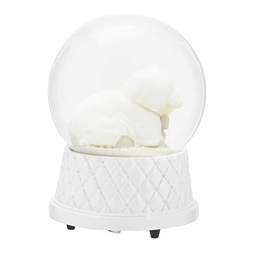 Demdaco Jesus Loves Me White Silver Toned 6 X 4 Resin Stone Musical Water Snow Globe #TOP2