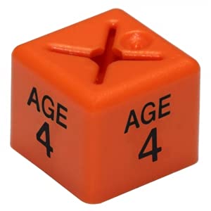 100 x Garment Clothes Marker Size Numbers: Color Size Cubes for Hanger Displays - Organize Wardrobe, Boutique - Various Sizes, Colors Available (AGE 4)