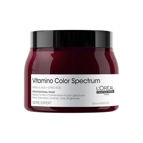 L'Oréal Professionnel, Máscara Profissional, Vitamino Color Spectrum, para coloridos & vibrantes, cabelos hidratados e suaves, brilho espelhado ultra intenso, cores ricas e vibrantes, 500ml