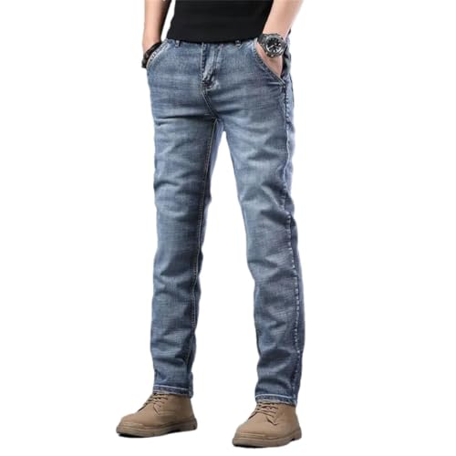 Men's Trousers Slim Fit Skinny Tight Pipe Jeans Elastic Work Wear Stretch Straight Male Cowboy Pants