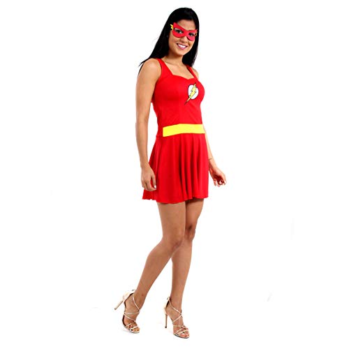 Sulamericana Fantasias The Flash Verão Adulto, PP 36, Vermelho