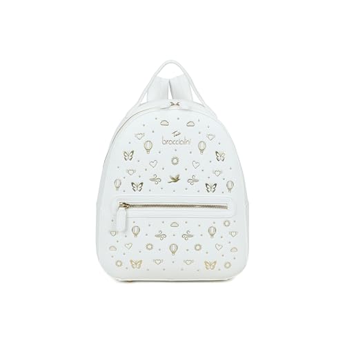 Sac à dos chic Beth Strass blanc Braccialini parfait pour vos sorties et virées urbaines