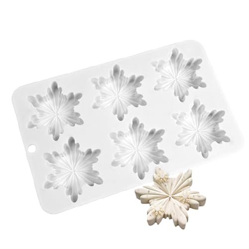 Consejos para Comprar Copos de nieve de silicon que Puedes Comprar On-line. 46 Molde de silicona de copo de nieve,Molde de copo de nieve - Moldes de chocolate navideños, dulces de invierno, fondant, silicona | 6 rejillas de copo de nieve, fondant, chocolate,...