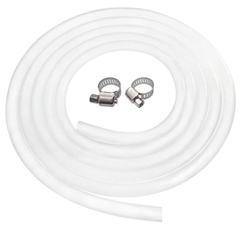 Best Cyber Monday 🔥 Silicone Tubing, Home Brewing and Winemaking Silicone Tubing, 10mm(3/8 inch) ID x 13mm(1/2 inch) OD, 10 ft, High Temp Food Grade Tube, Flexible Hose Pipe with Stainless Worm Gear Hose Clamps