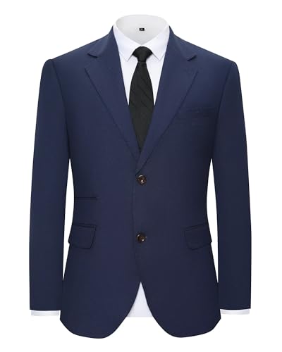 Navy Blue Mens Suit Casual Retro Blazer Jacket Slim Fit Lightweight Solid Sport Coats Two Buttons Business Party Prom Daily Travel Blazer with Pockets 3XL2