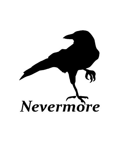 GenericNevermore Raven Decal Vinyl Sticker|Cars Trucks Vans Walls Laptop| Black|5.5 x 5.5 in|DUC704