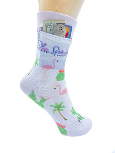 Image of Zipper Sock Wallet - Cotton & Polyester Zipper Socks with Pockets - Fits shoe size 6-13
