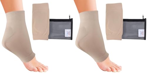 Image of CRS Cross Achilles Heel Gel Sleeves for Skating, Hockey. Pair, X-Large (Pack of 2)