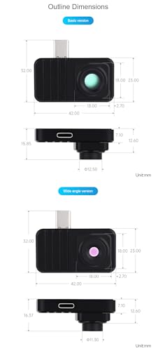 Smartphone Infrared Thermal Imaging Camera, 160×120 Pixels, Type-C Port, Plug-and-Play, 45° Field of View, with Aluminum Alloy Case @XYGStudy (Thermal-45 USB Camera (C)) miniatura 7