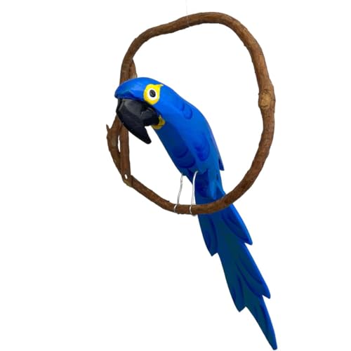 Arara De Galho Mini Decoração Casa Jardim Varanda Sacada - Atelie Center (Azul)