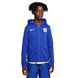 Nike USA Team Unisex Big Kid Youth Full-Zip Fleece Hoodie (US, Alpha, Large, Regular, Old Royal/White)
