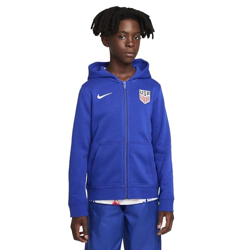 Nike USA Team Unisex Big Kid Youth Full-Zip Fleece Hoodie