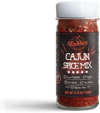 Foddies Cajun Spice Mix, Low FODMAP Seasoning, Gluten Free, No Onion No Garlic, Vegan, Plant Based, IBS Friendly