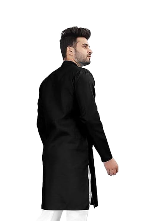 Image of Flossy Men's Cotton Blend Plain Solid Kurta for Men