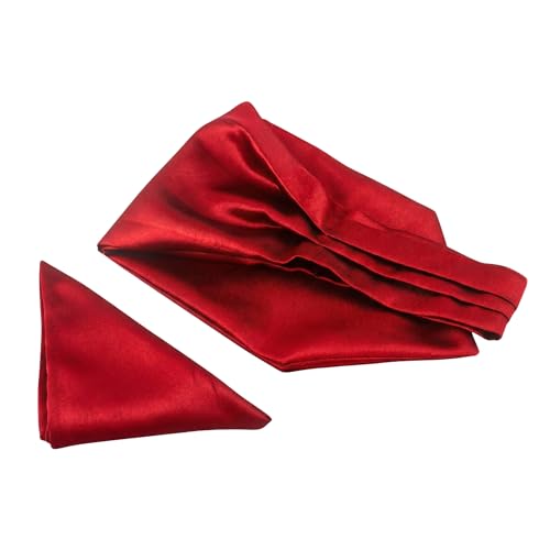 Image of BLACKSMITH Jacquard Microfiber Neckwear Ascot and Matching Pocket Square Set for Men