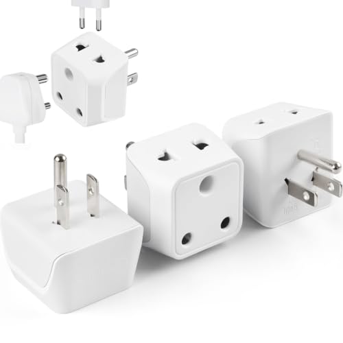 Image of Ceptics India to USA Converter Plug - Type B Canada Travel Adapter, 2 in 1 USA - Dual Input - Perfect for Laptop, Phones, Cameras, CE - RoHS, 3 Pack - Lifetime Limited Warranty