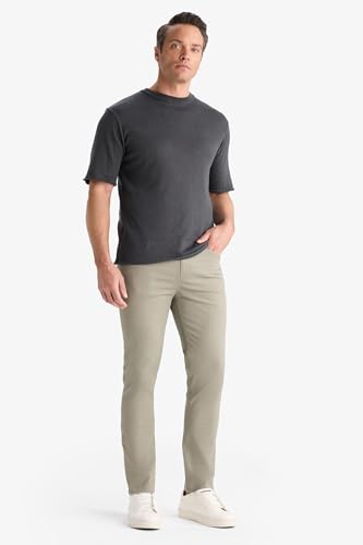 DeFacto Man Casual Slim Fit Chino Trousers B2089AX, Light Khaki34-34