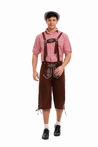 Costume bavarois confortable pour adulte avec pantalon ajustable et chemise