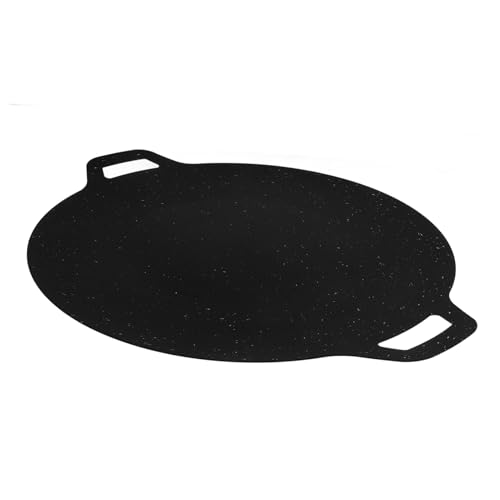 TOYANDONA Plancha Portátil De Hierro Antiadherente Redonda 32 Cm Para Camping y Barbacoa, Sartén Para Asar Carne Compatible Hornillos De Camping, Ligera y Fácil De Limpiar Para Exteriores