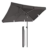 bobodeco Set-Sonnenschirm Balkon rechteckig, Balkonschirm Inkl. 2in1 Sonnenschirmhalter & Schutzhülle, 200 x 125 cm Anthrazit Marktschirm Gartenschirm Terrassenschirm Sonnenschutz UV 50+
