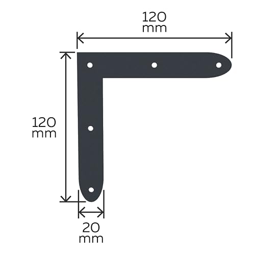 Alberts 333669 Eckwinkel Ovado | verzinkt, graphitgrau kunststoffbeschichtet | 120 x 120 x 20 mm