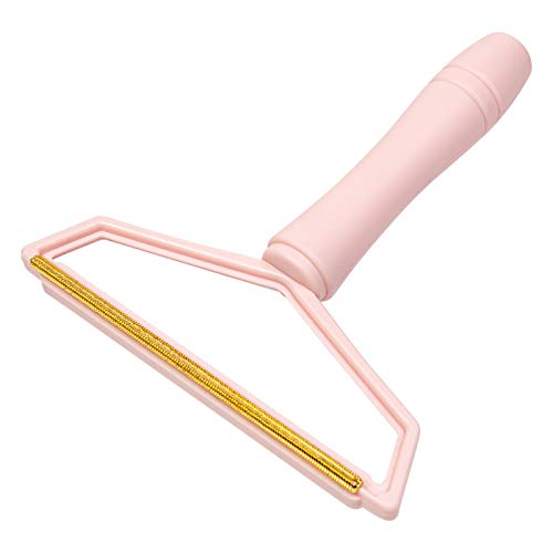 Portable Lint Remover Lint Roller Pet Hair Remover Reusable Double Sided Lint Shaver Pet Hair and Dust Lint Remover for Carpets, Clothes, Furniture (Pink)