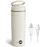電気ケトル 携帯用 トラベルケトル 600ml 大容量【海外対応・AC100-240V変圧器不要・PSE認証済み】6段階温度調節 350W 効率加熱 304ステンレス 保温 空焚き防止 自動電源OFF 軽量 コンパクト 旅行 出張 キャンプ 粉ミルク対応【2026年升级】オフホワイト