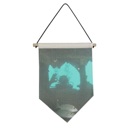 Drapeau sur toile poissons océan pour habiller un mur vide facilement