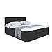 Produktbild ALTDECOR Boxspringbett mit Multipocket-Matratze H4 (20 cm hoch) mit + PUR + Kokosmatte, Topper (4 cm hoch), Polsterbett mit Kopfteil und Bettkasten - MARCE - 180x200 - Schwarz