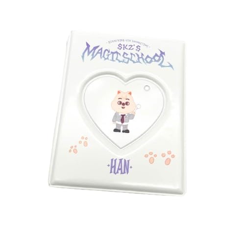 SKZOO Fotokortshållare SKZ:s Magisk skolpärm med nyckelring 'STAY' album foto med 16 st innersidor vykortshållare bokfodral (HAN)