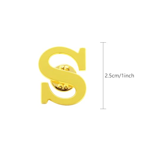 Image of 10Pack A-Z 26 Letters Pins Brooches Silver Plated Metal Broaches Pins-GOLD Initial Breast Brooch pin Tack Name Personalized Gifts for Women Men