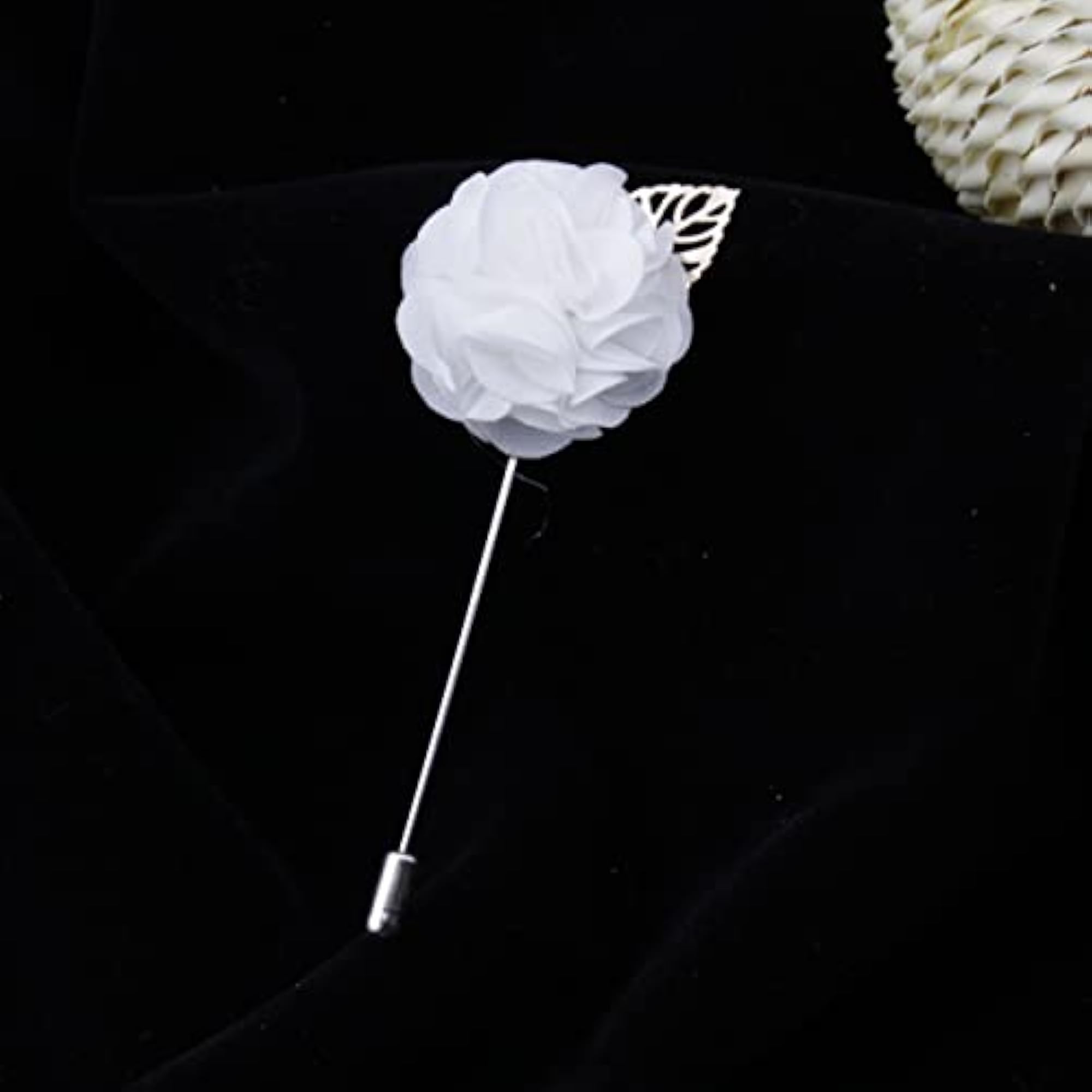 Men's A Sombre Retreat Off White Brooch, Elegant Design