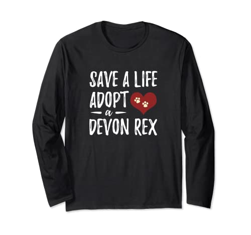 Save a Life Adopt a Devon Rex for Rescue Cat Mom Long Sleeve T-Shirt