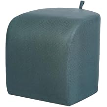 Modern Ottoman Footstool, Small Upholstered Technical Fabric Vanity Foot Rest Stool, Pouf Seat for Living Room, Bedroom, Blue