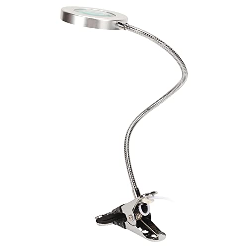 Lampe Loupe, Lampe Loupe à Pince LED 3 Mode Couleur Entièrement Dimmable pour Bureau