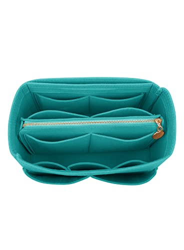Image of LEXSION Felt Purse Organizer Insert, Tote Bag Shaper Dividers with 5 Sizes, Lake Blue, Medium | LEXSION Felt Purse Bag Organizer Insert with zipper Bag Tote Shaper Fit Speedy Neverful PM MM