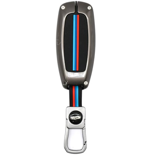 Image of KMH Metal Car Key Cover Compatible with Maruti Suzuki Baleno, Ignis, S-Cross, Ciaz, Grand Vitara, Brezza, Swift, Ertiga, Ritz Smart Keycover with Keychain 2 Button Key Shell Case Holder Protector