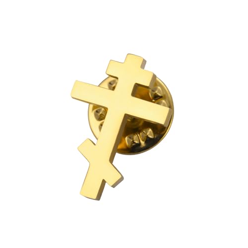 Image of Dreamtimes Antique Orthodox Cross Brooch Pin Stainless Steel Religious Jewelry for Men & Women Christian Faith Symbol Vintage Enameled Lapel Pin Lightweight Durable Gift for Daily Wear