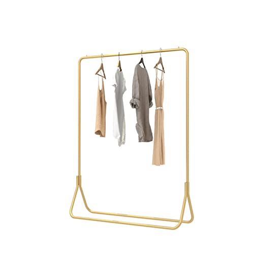 Perchas para el piso, estantes de ropa, bastidores de pelajes, rieles de ropa, fuertes y duraderos, adecuados para tiendas minoristas/tiendas de ropa (tamaño: 100x130 cm, color: oro) decoration