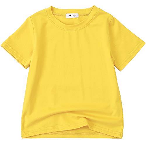 Image of KISBINI Little Girls Boys Short Sleeve T-Shirt Cotton Solid Tees for Toddlers