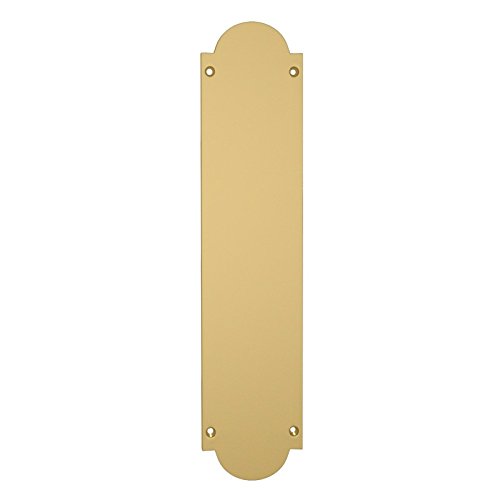 Euroart Door Push Finger Plate Traditional Shaped 300X75x4mm In Heavy Solid Polished Brass