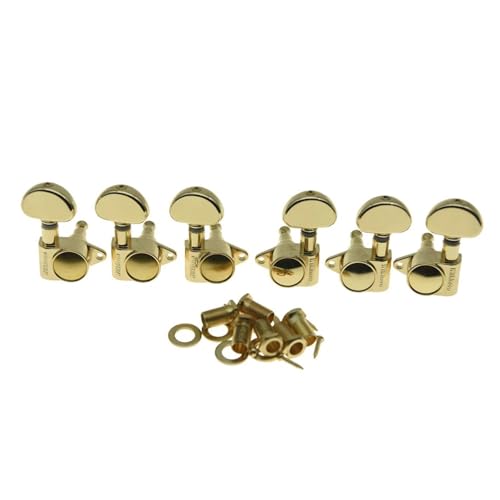Guitar String Tuning Pegs Full Size Sealed Guitar Tuners Tuning Keys Pegs Guitar Machine Heads(Gold)