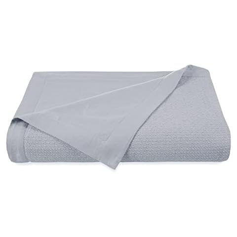 Vellux 100% Cotton Blanket - 325 GSM Soft, Breathable, Cozy & Lightweight Thermal Blanket - All Season King Size Blanket Perfect for Layering Bed, Couch & Sofa - Hotel Quality (108x90 Inch, Blue) Cover