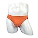 JEsilunmaMY Mens Ice Silk Underwear Low Waist Open Pouch Sexy Panties Thong Transparent Breathable Underpants Swimsuit (Orange,One Size)